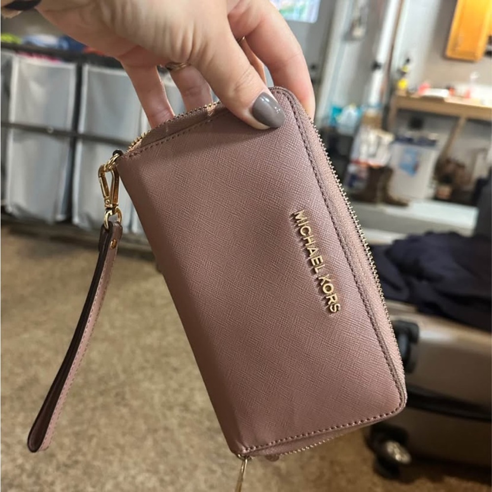Michael Kors Mauve Wristlet Clutch